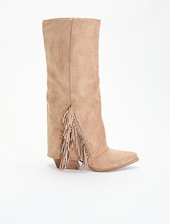 Botas de antelina con flecos