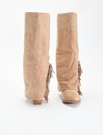 Botas de antelina con flecos