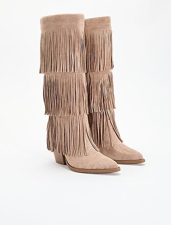 Botas de antelina con flecos