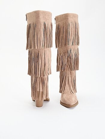 Botas de antelina con flecos