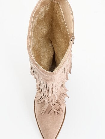 Botas de antelina con flecos