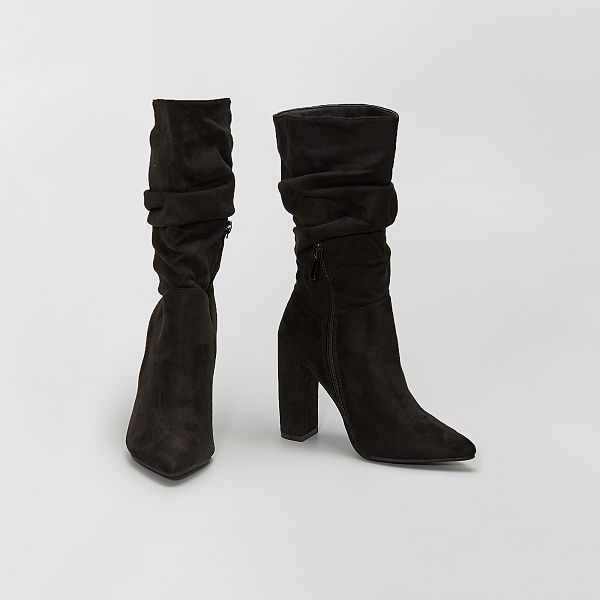 Botas de antelina Mujer talla 34 a 48 - NEGRO - Kiabi - 32,00€