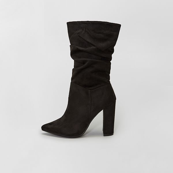 Botas de antelina Mujer talla 34 a 48 - NEGRO - Kiabi - 25,00€