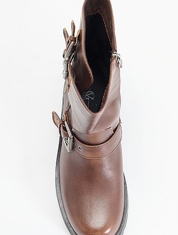 Botas de caña alta de polipiel con tira decorativa