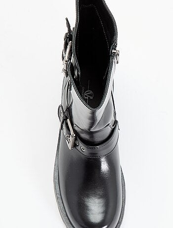 Botas de caña alta de polipiel con tira decorativa