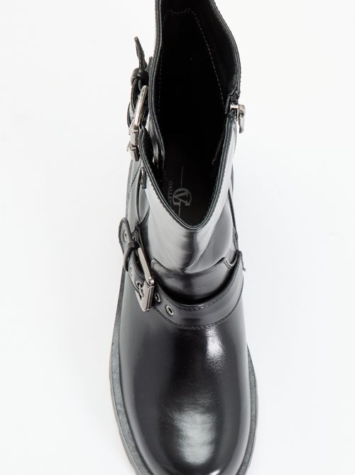 Botas de caña alta de polipiel con tira decorativa - Kiabi
