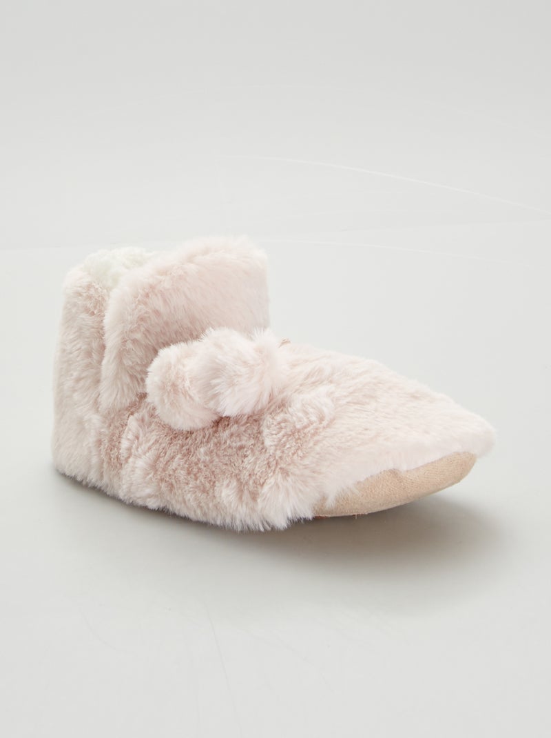 Botas de casa con borla ROSA - Kiabi