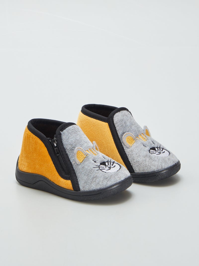 Botas de casa con cremallera GRIS - Kiabi