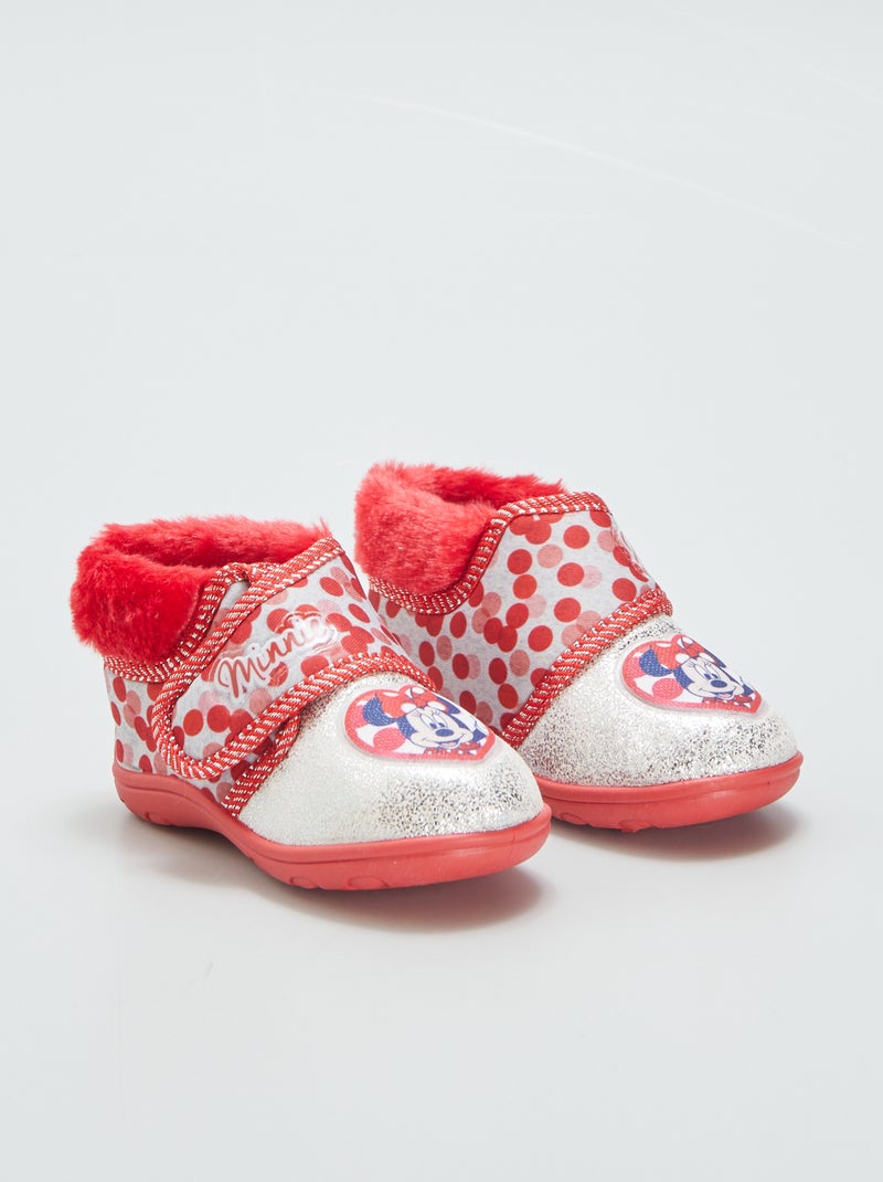 Botas de casa con velcro 'Minnie' ROJO - Kiabi