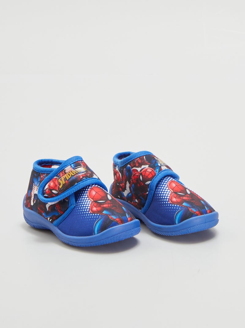Botas de casa con velcro 'Spiderman' azul - Kiabi