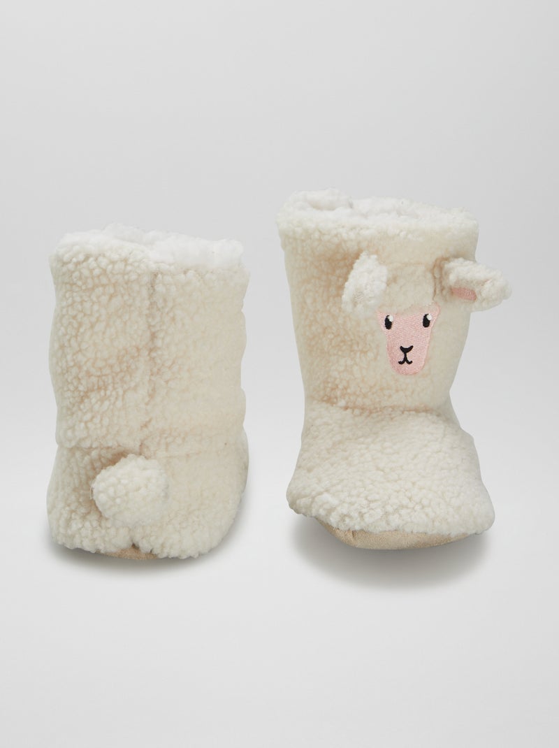 Botas de casa de borreguito BEIGE - Kiabi