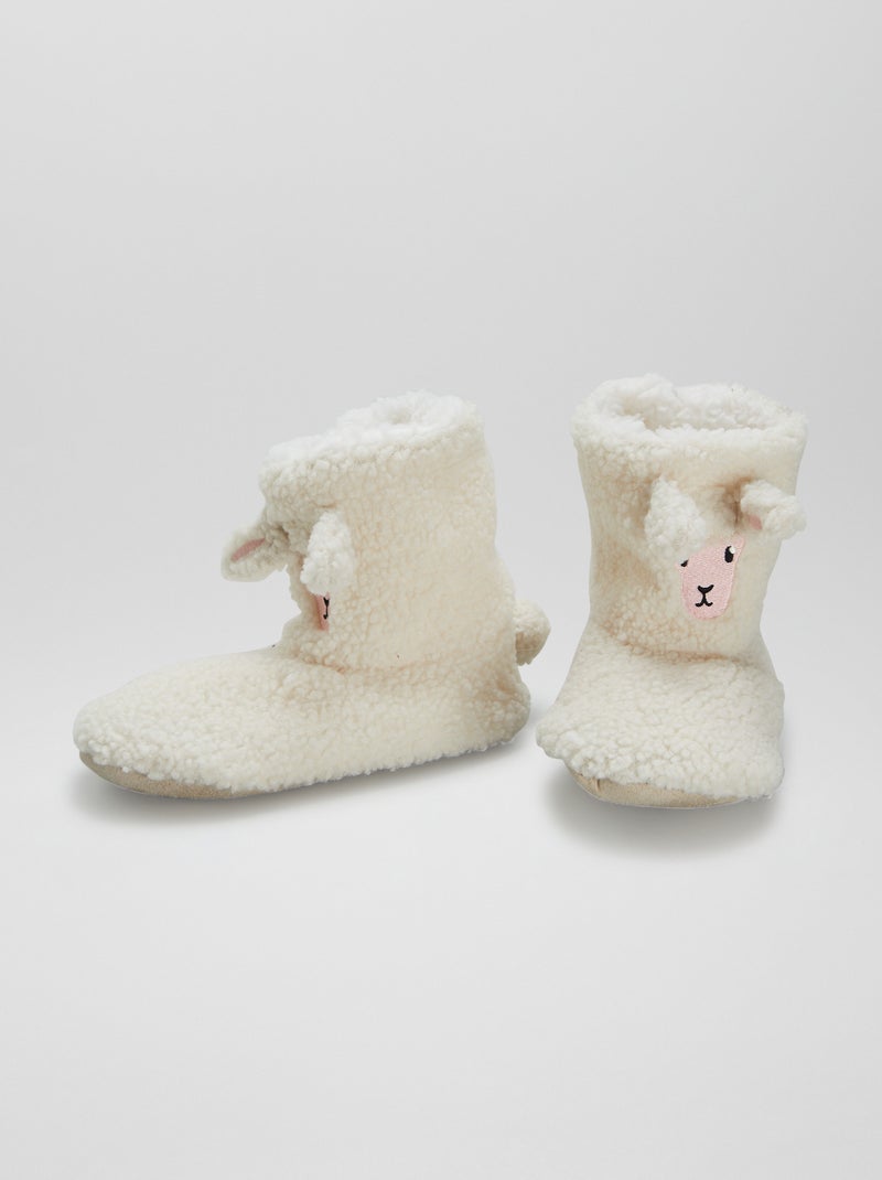 Botas de casa de borreguito BEIGE - Kiabi