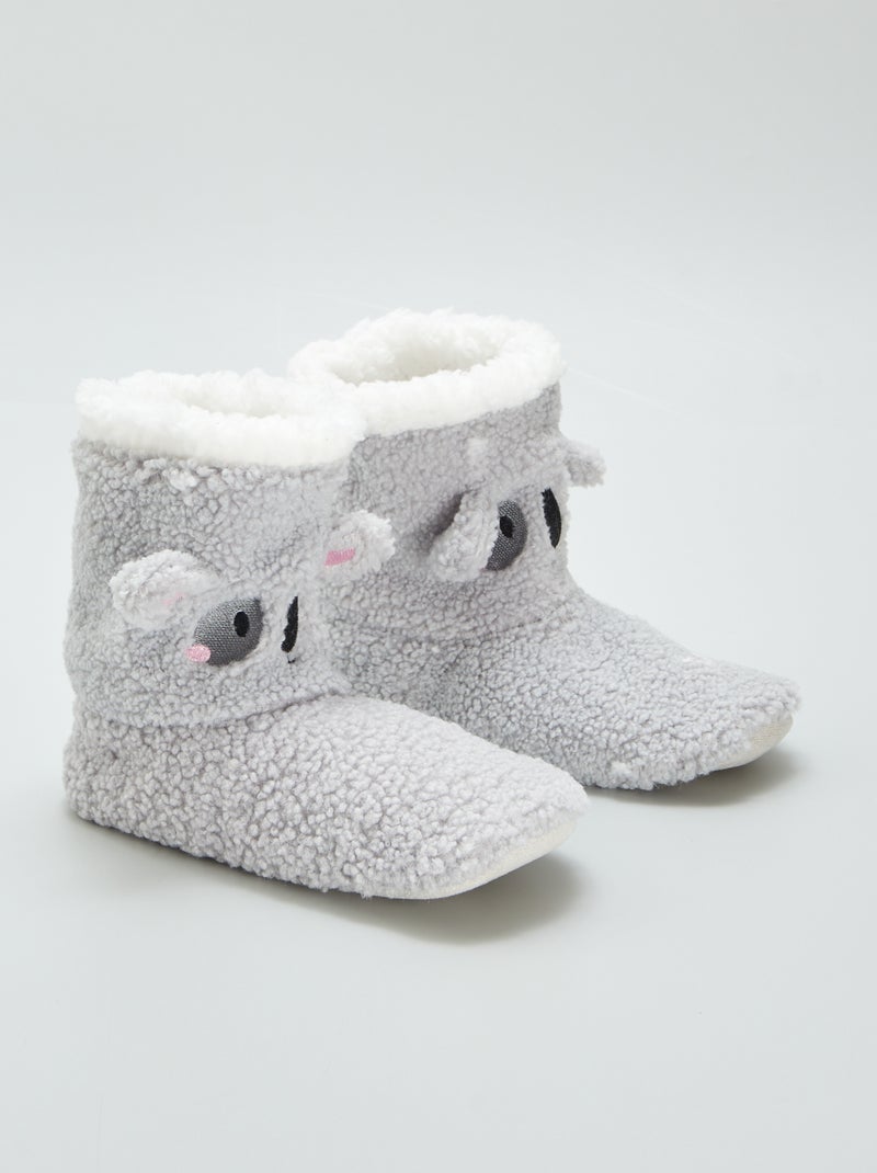 Botas de casa de borreguito GRIS - Kiabi