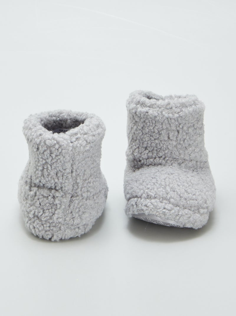 Botas de casa de borreguito GRIS - Kiabi