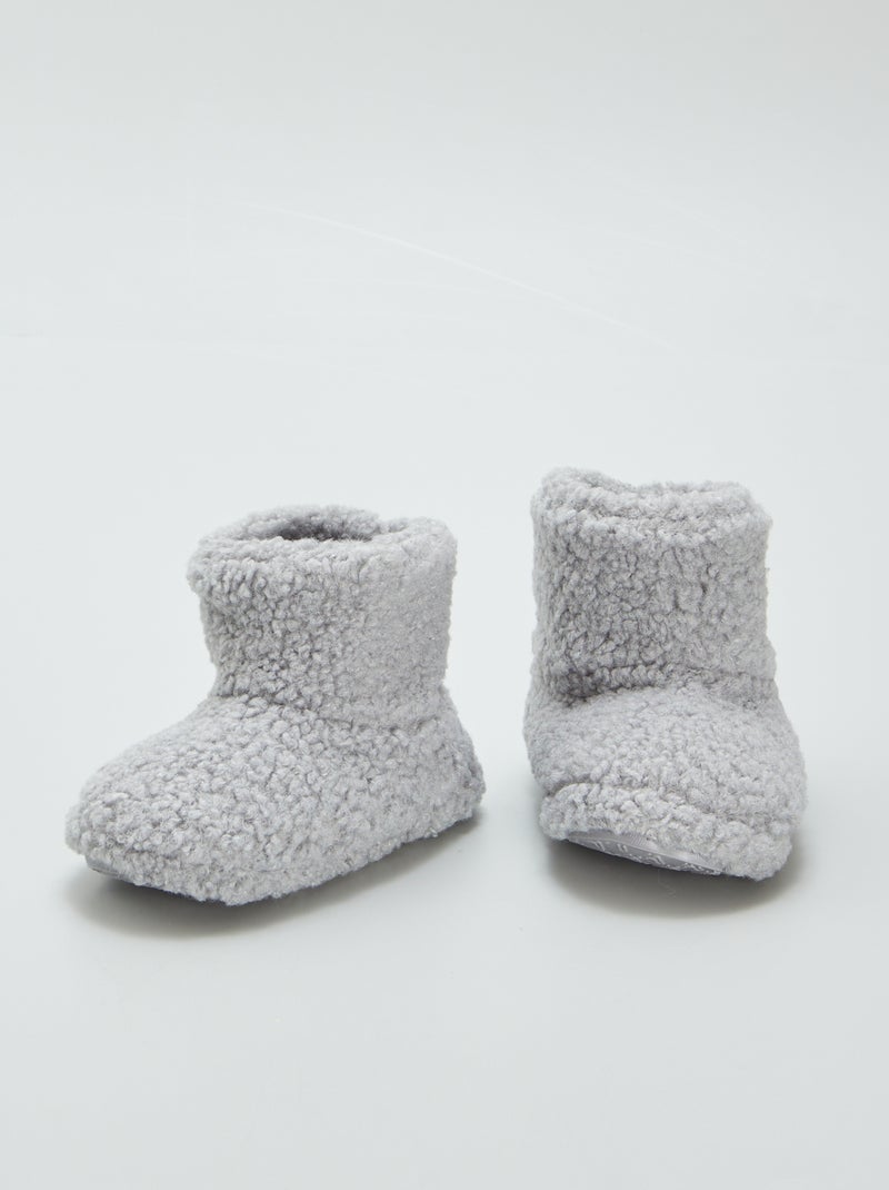 Botas de casa de borreguito GRIS - Kiabi