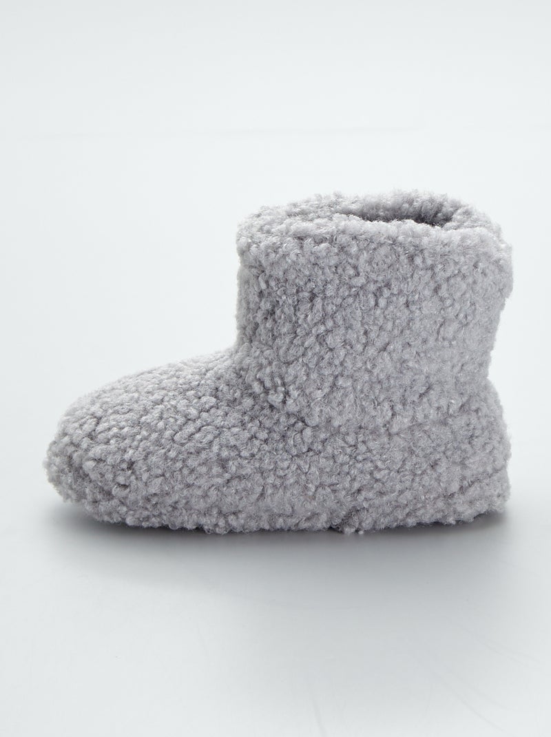 Botas de casa de borreguito gris - Kiabi