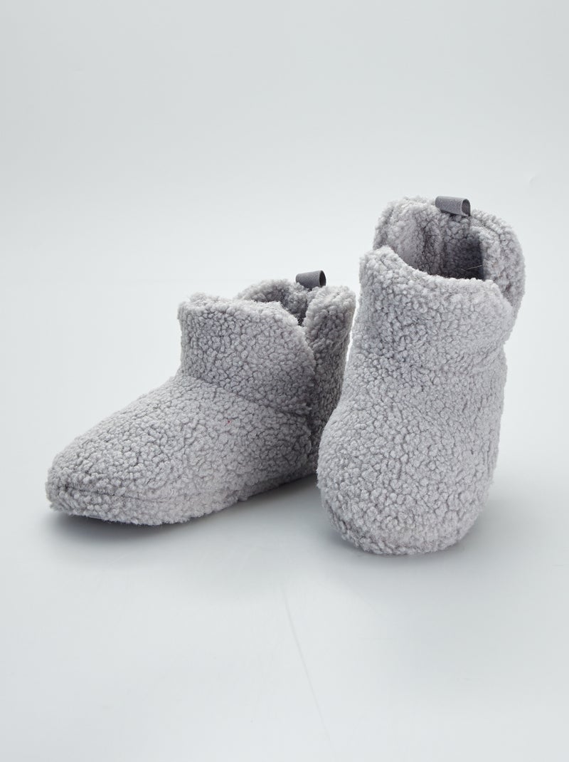 Botas de casa de borreguito gris - Kiabi