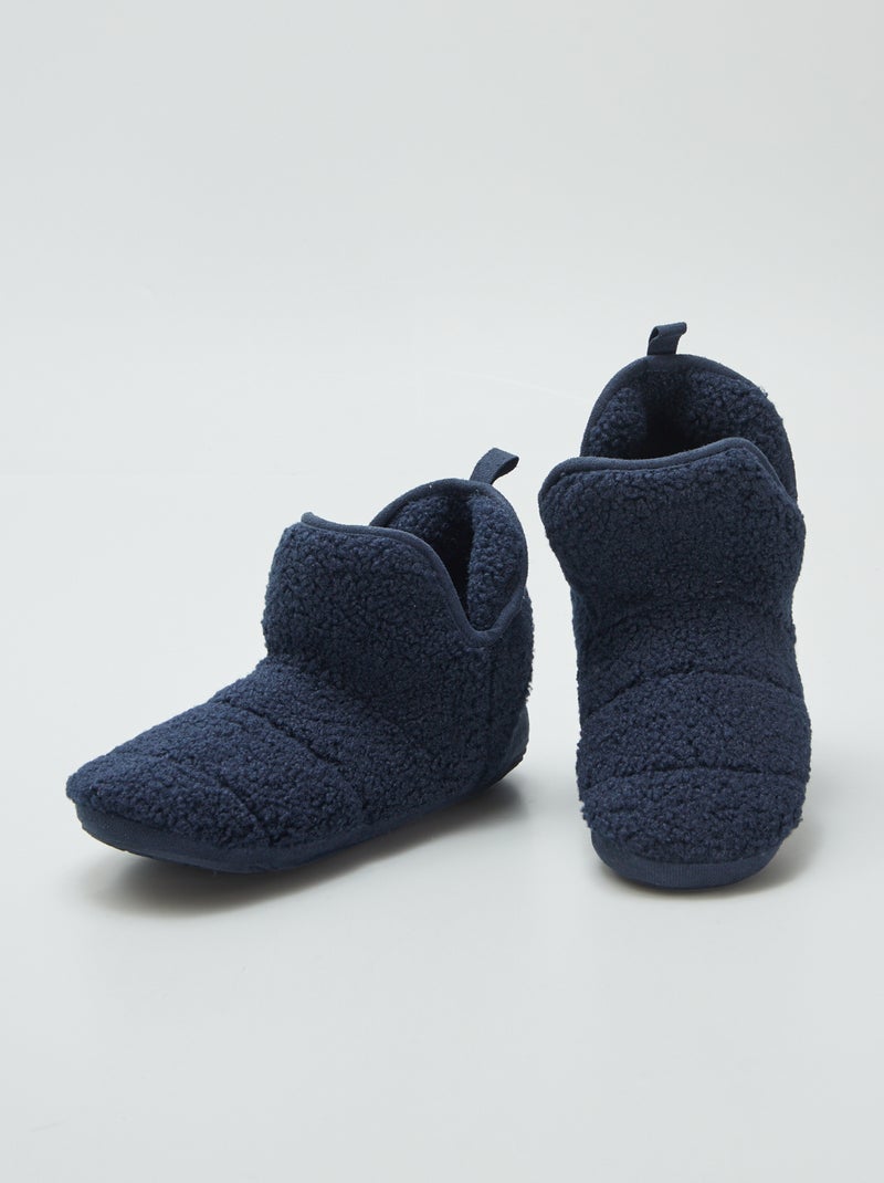 Botas de casa de borreguito NEGRO - Kiabi