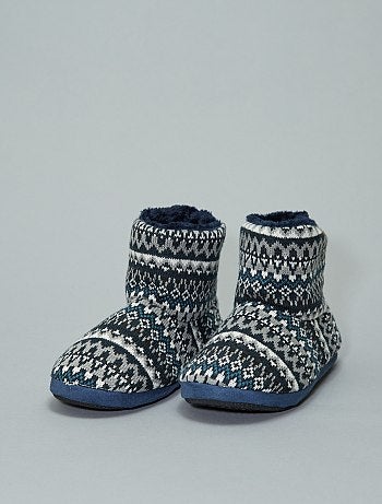 Botas de casa de punto con pelo - Kiabi