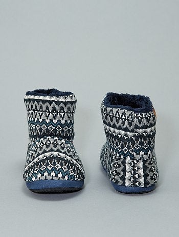 Botas de casa de punto con pelo - Kiabi