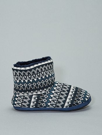 Botas de casa de punto con pelo - Kiabi
