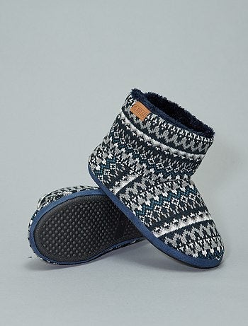 Botas de casa de punto con pelo - Kiabi