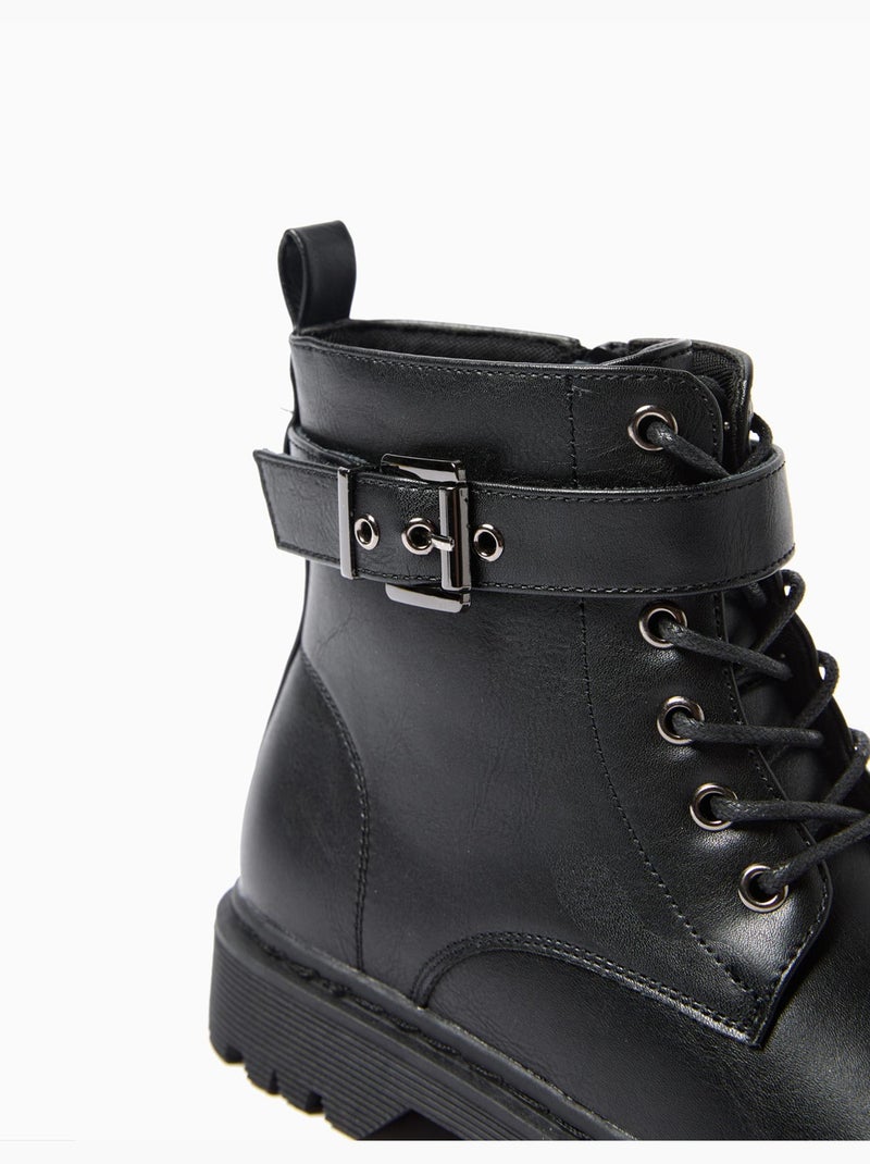 Botas de estilo militar, MO Fashion Negro - Kiabi