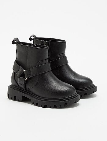 Botas de imitación con tira motera