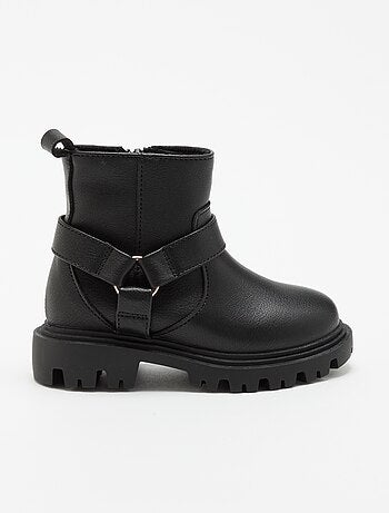 Botas de imitación con tira motera