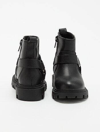 Botas de imitación con tira motera