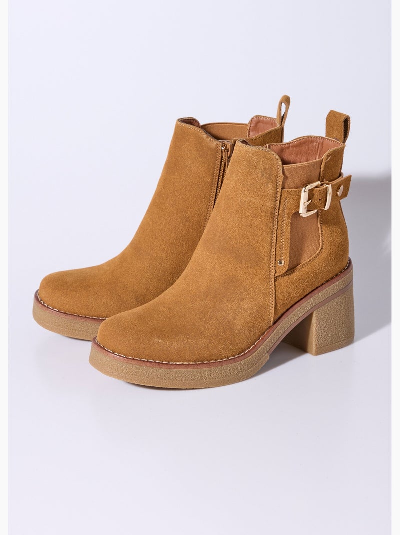 Botas de tacón alto con suela de crepé - afibel Camel - Kiabi