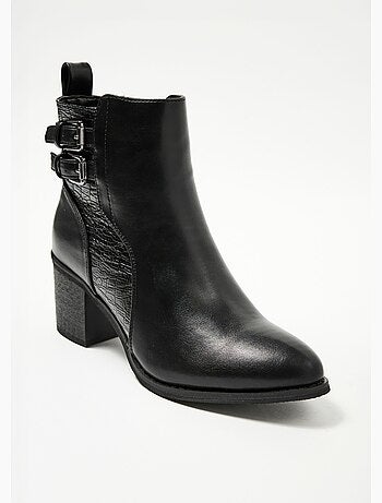 Botas de tacón con canesú efecto reptil - AFIBEL