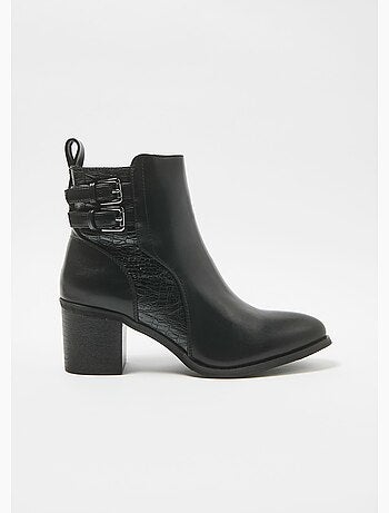 Botas de tacón con canesú efecto reptil - AFIBEL