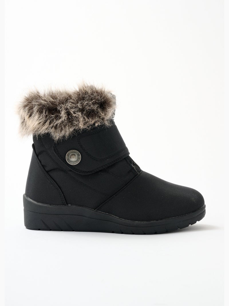 Botas de velcro cálidas, anchas y cómodas. - Afibel Negro - Kiabi
