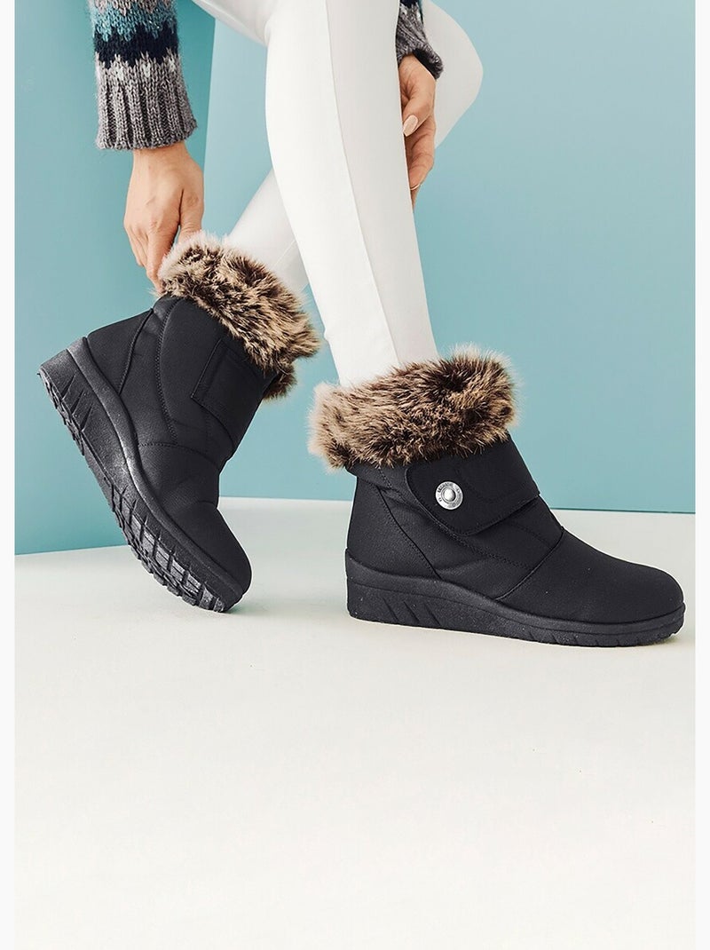 Botas de velcro cálidas, anchas y cómodas. - Afibel Negro - Kiabi