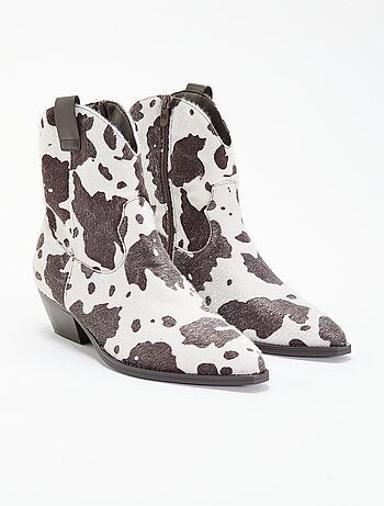 Botas estilo cowboy imitación piel de vaca
