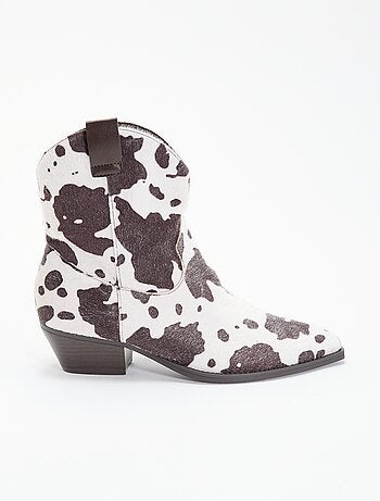 Botas estilo cowboy imitación piel de vaca