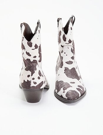 Botas estilo cowboy imitación piel de vaca