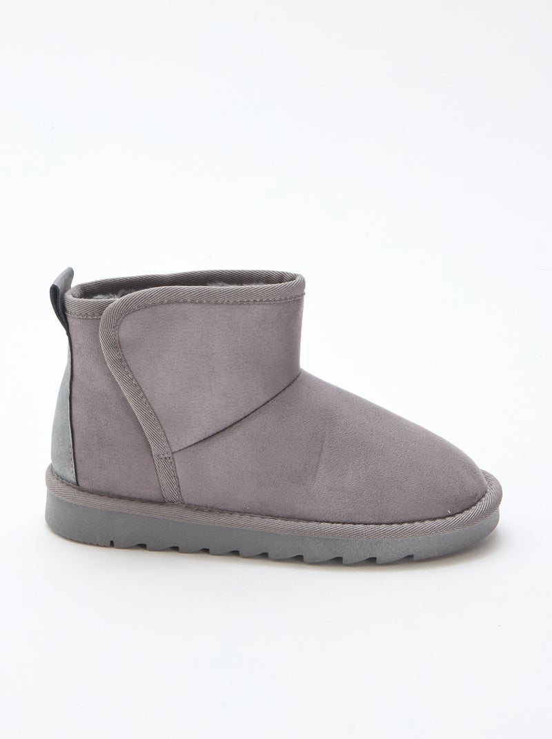 Botas estilo sueco en nobuck Gris - Kiabi