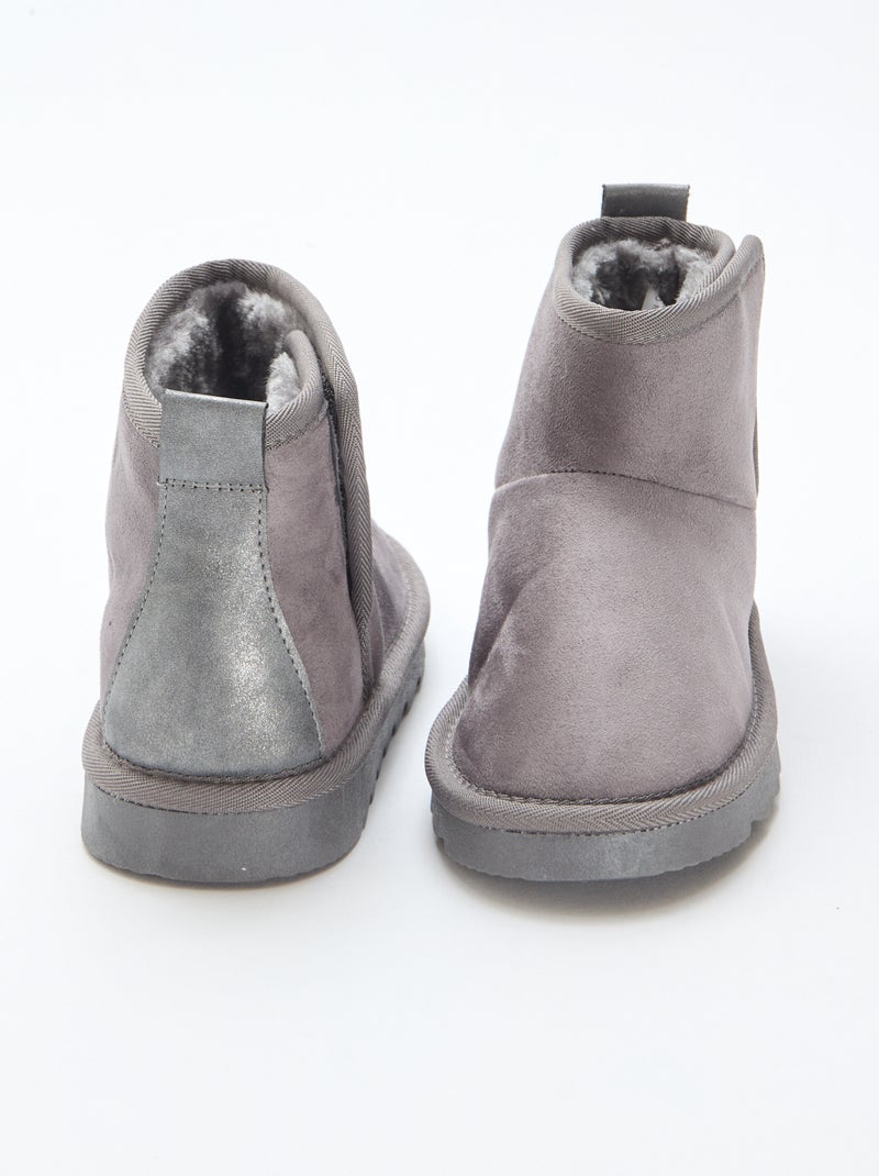 Botas estilo sueco en nobuck Gris - Kiabi