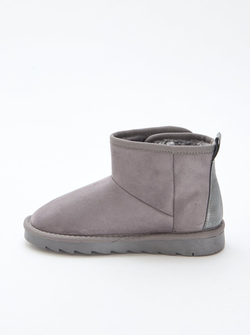 Botas estilo sueco en nobuck Gris - Kiabi