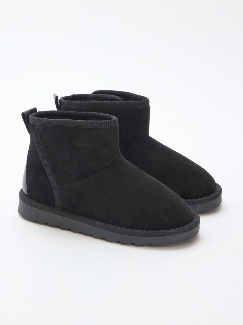 Botas estilo sueco en nobuck Negro - Kiabi