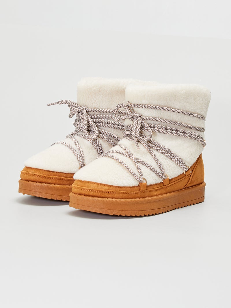 Botas forradas bicolor MARRON - Kiabi