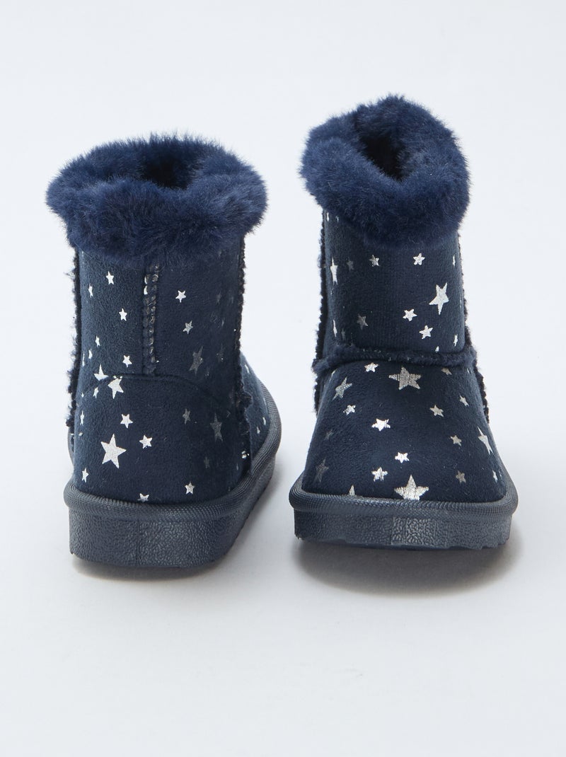 Botas forradas con estampado de estrellas Azul - Kiabi