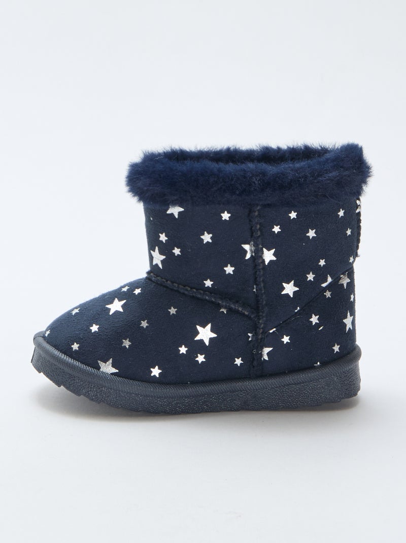 Botas forradas con estampado de estrellas Azul - Kiabi
