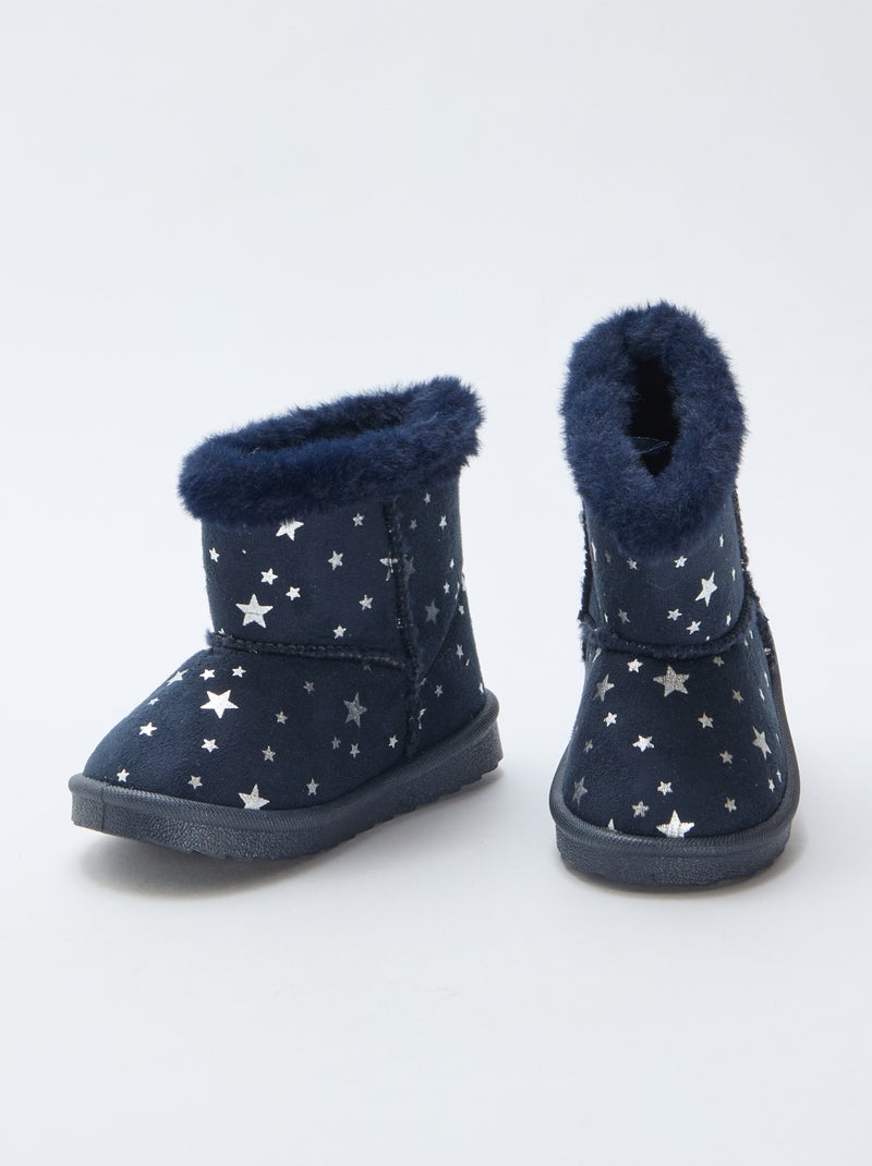Botas forradas con estampado de estrellas Azul - Kiabi