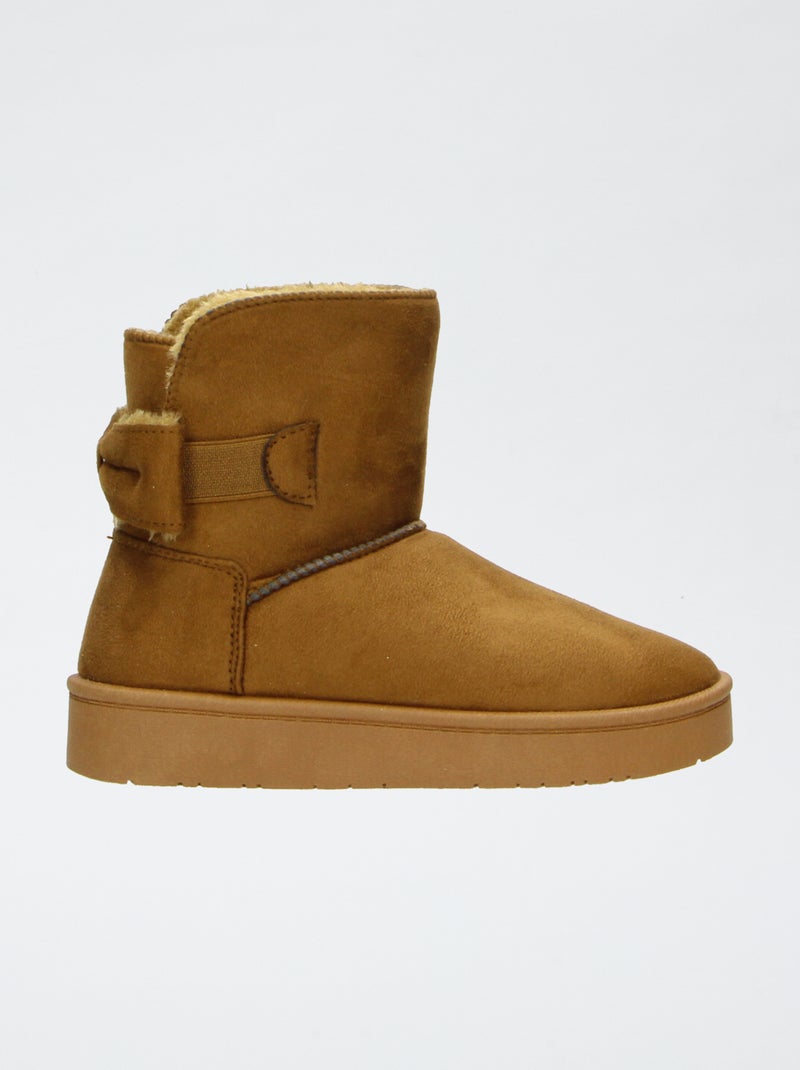 Botas forradas de antelina Marron - Kiabi