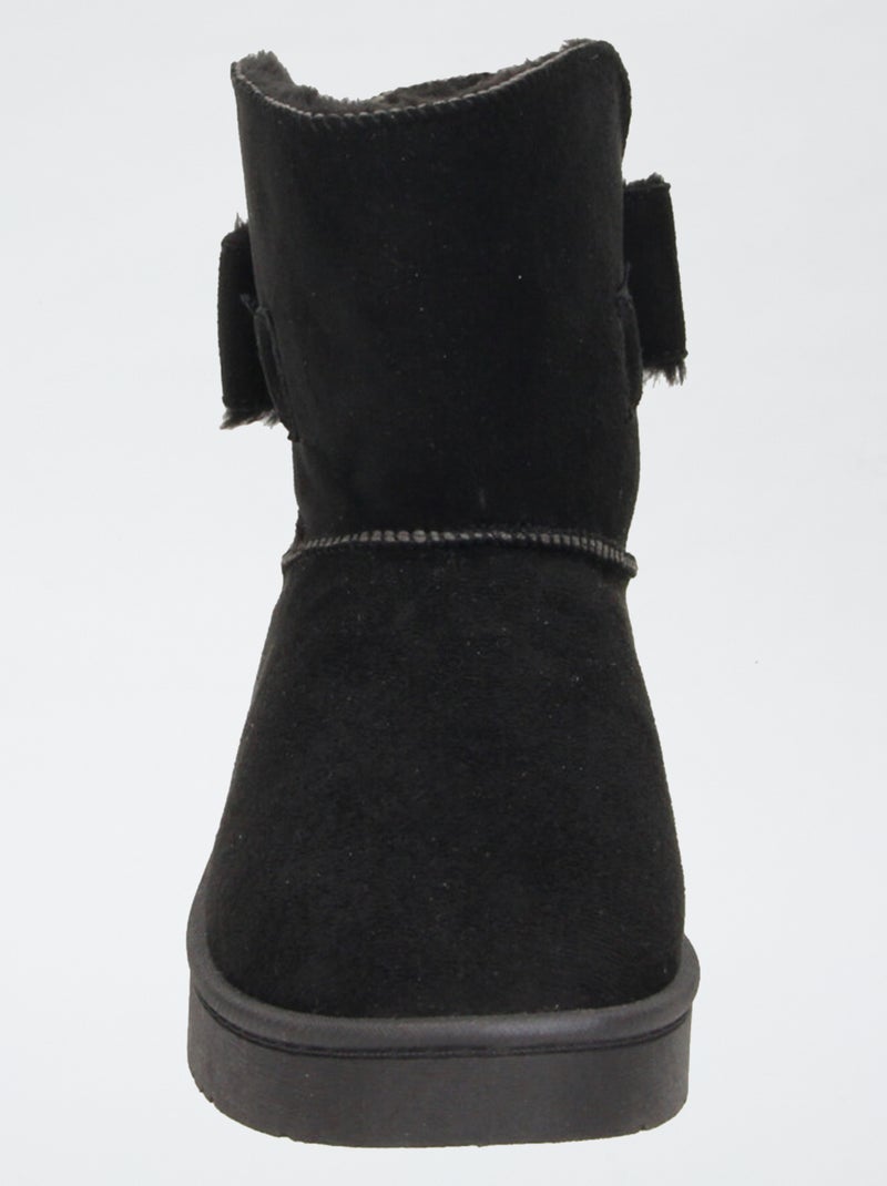 Botas forradas de antelina Negro - Kiabi