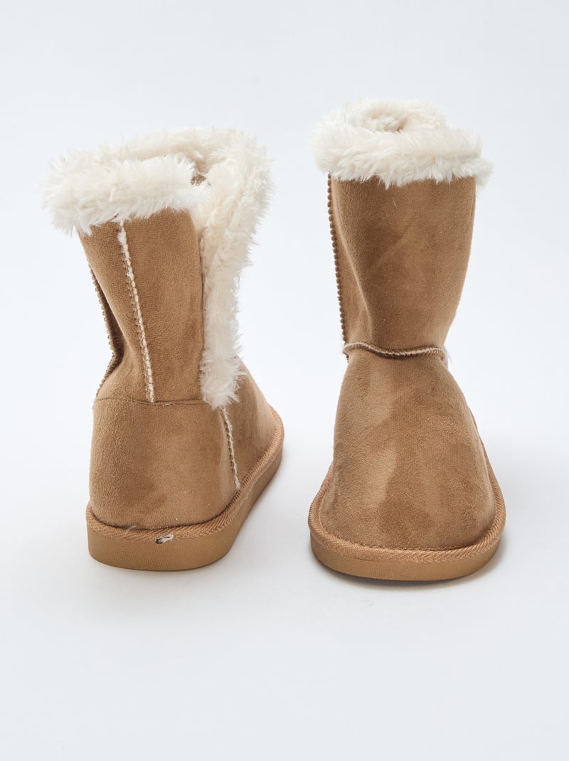 Botas forradas de media caña Marron - Kiabi