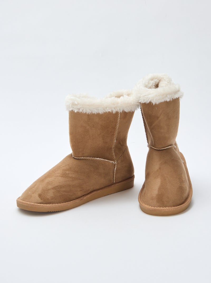 Botas forradas de media caña Marron - Kiabi